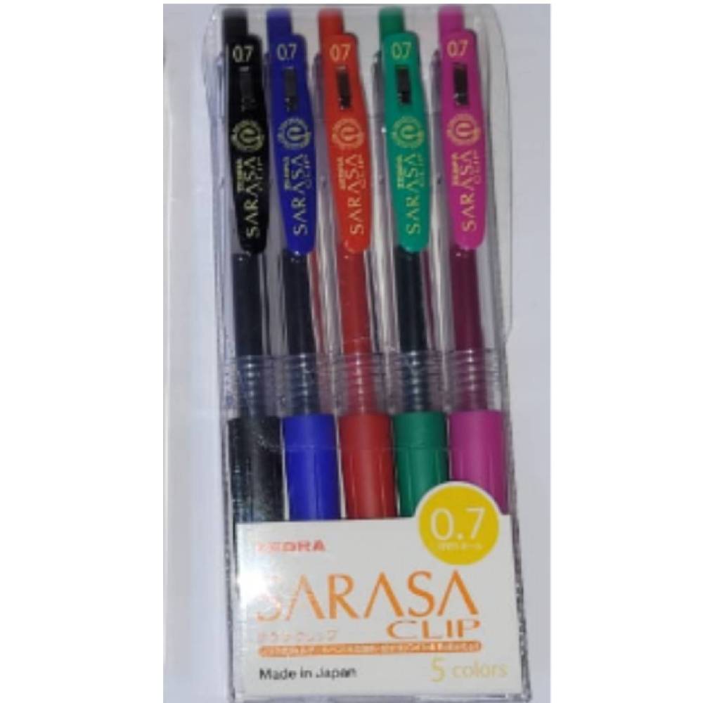 Zebra SA-CLIP Pen 0.7mm, Box Of 10 Pens 5 Colors