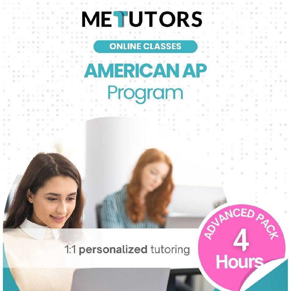Metutors 1:1 Personalized Tutoring for AP/SAT Students, Advanced Pack 4 Hours Online , For All Subjects, Free 24/7 AI Assistant Access