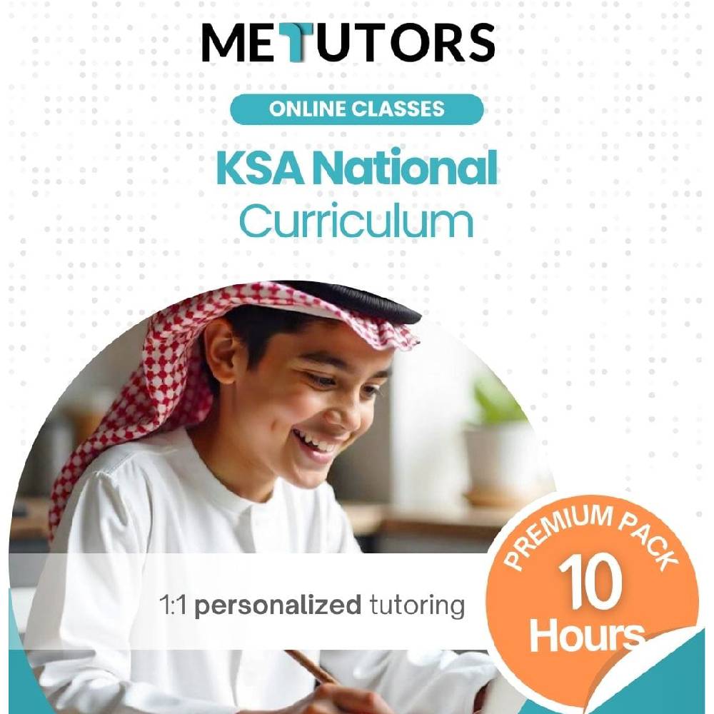 Metutors 1:1 Personalized Tutoring for KSA National Students, Premium Pack 10 Hours Online , For All Subjects, Free 24/7 AI Assistant Access
