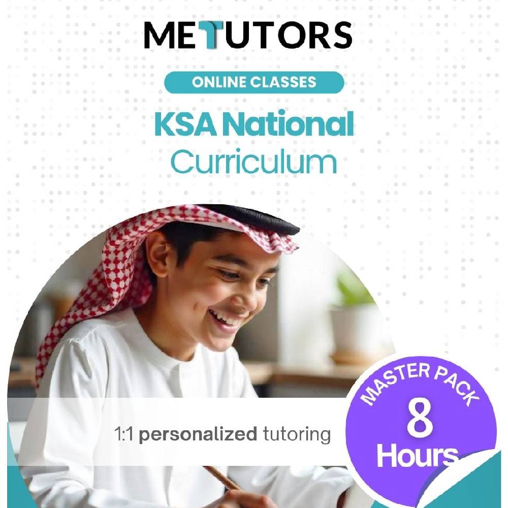 Metutors 1:1 Personalized Tutoring for KSA National Students, Master Pack 8 Hours Online , For All Subjects, Free 24/7 AI Assistant Access