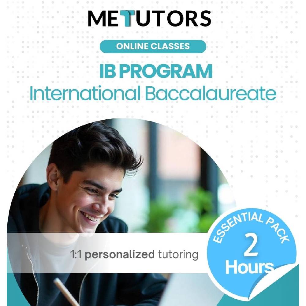 Metutors 1:1 Personalized Tutoring for IB Students, Essential Pack 2 Hours Online , For All Subjects, Free 24/7 AI Assistant Access