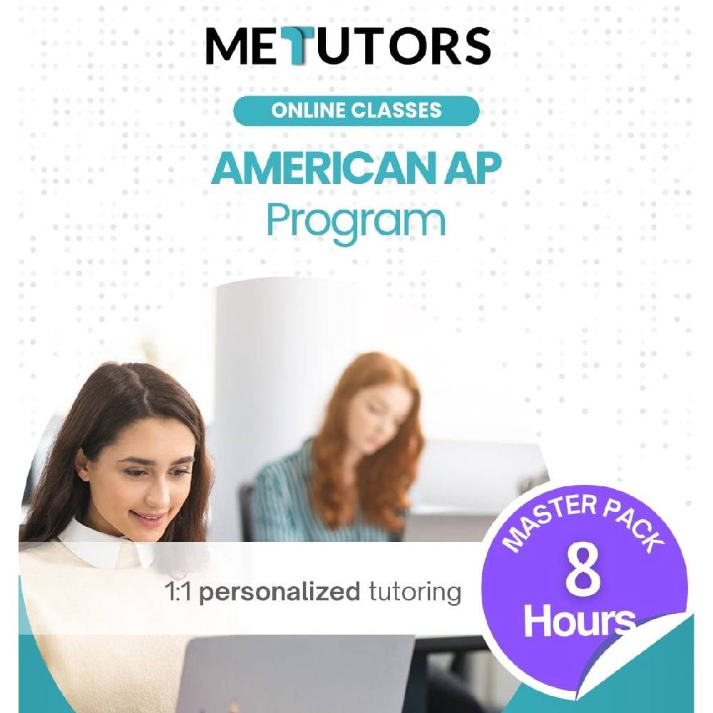 Metutors 1:1 Personalized Tutoring for AP/SAT Students, Master Pack 8 Hours Online , For All Subjects, Free 24/7 AI Assistant Access