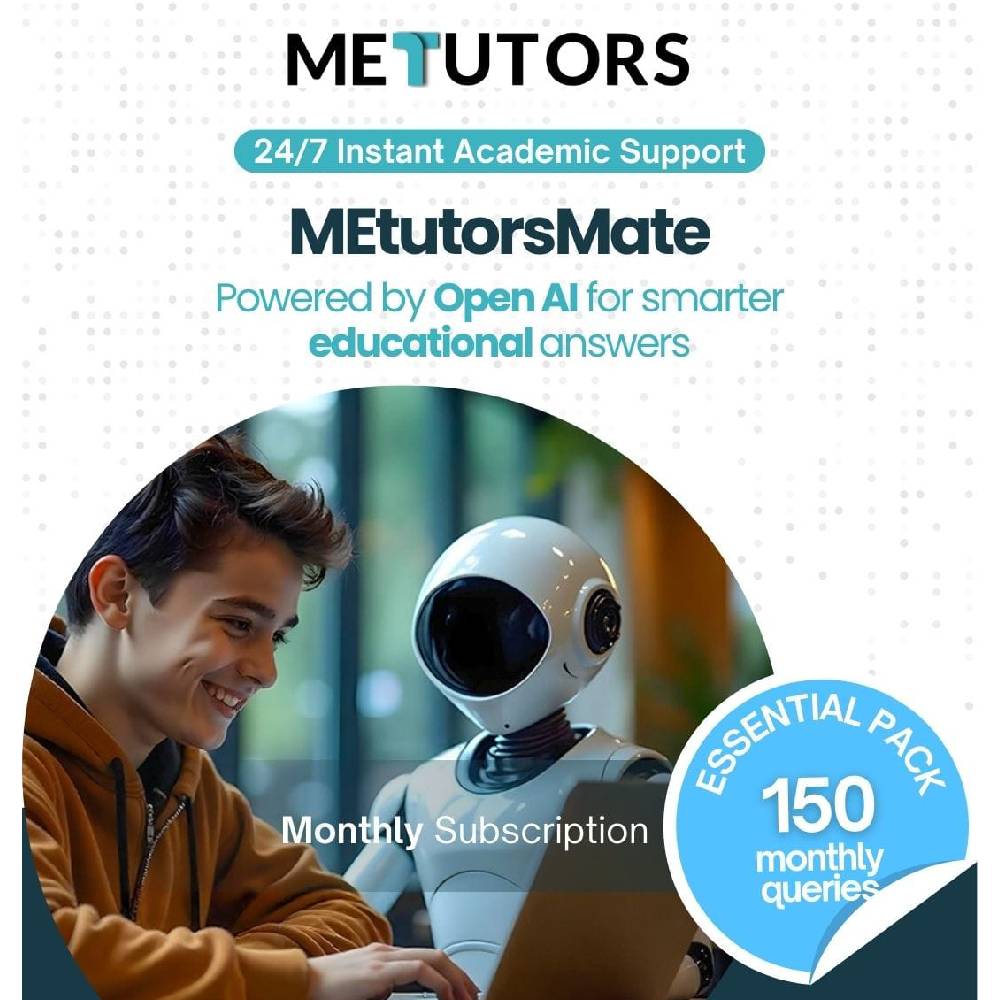 Metutors Mate AI Assistant Essential Pack Monthly Subscription, 150 Queries Monthly, For All Grades