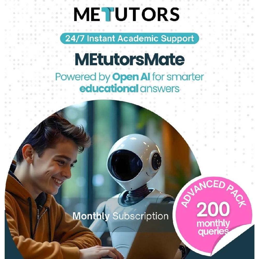 Metutors Mate AI Assistant Advanced Pack Monthly Subscription, 200 Queries Monthly, For All Grades