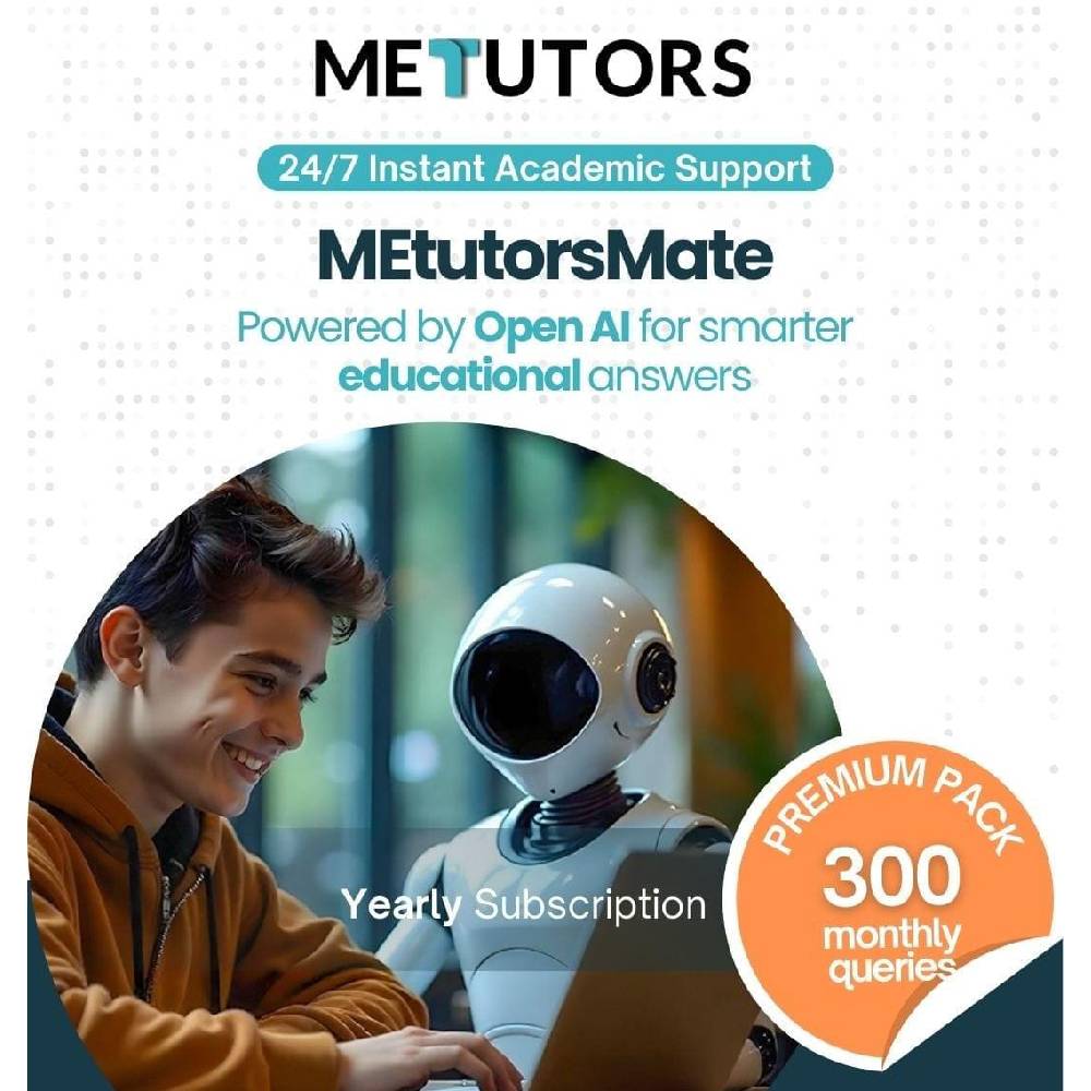 Metutors Mate AI Assistant Premium Pack Yearly Subscription, 300 Queries Monthly, For All Grades