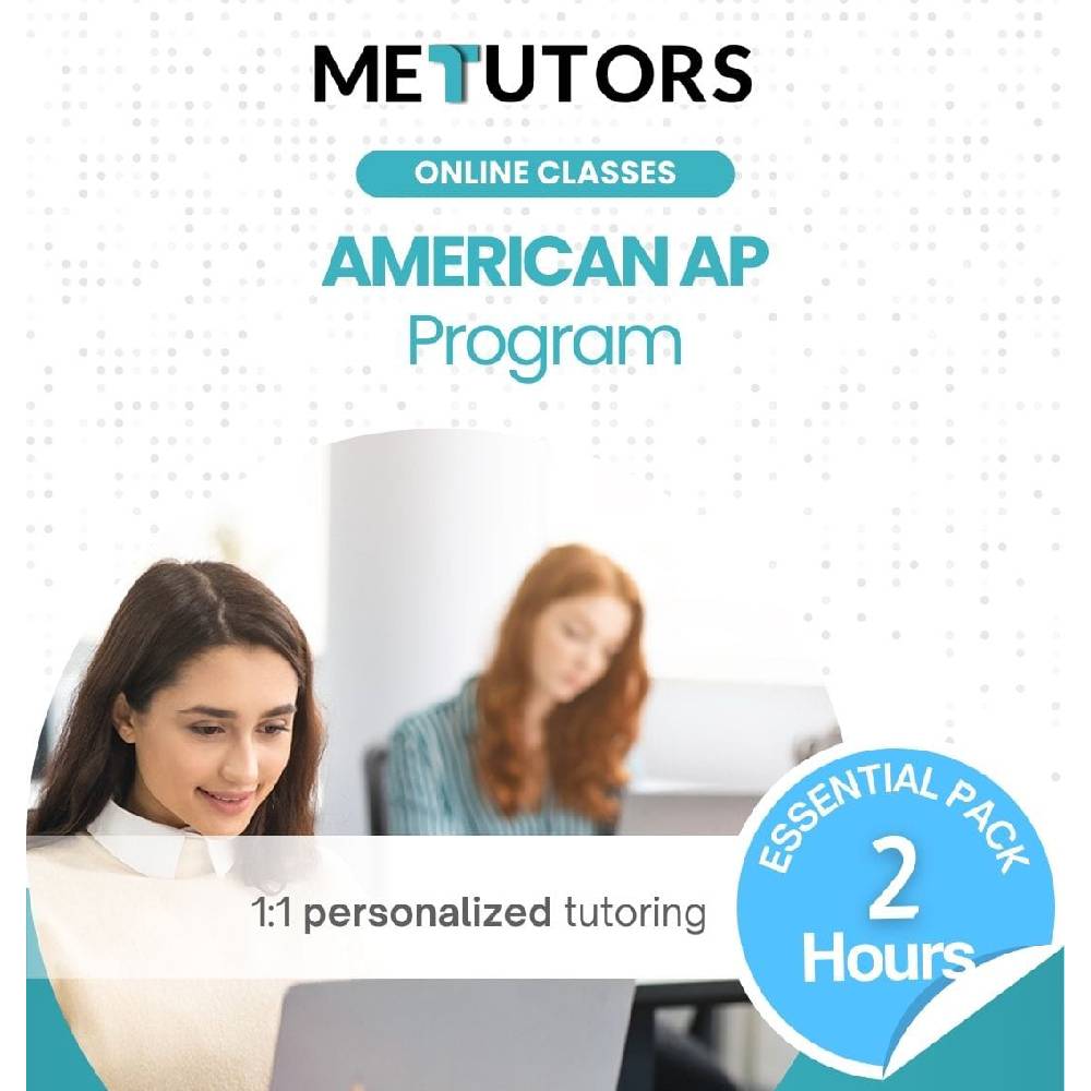 Metutors 1:1 Personalized Tutoring for AP/SAT Students, Essential Pack 2 Hours Online , For All Subjects, Free 24/7 AI Assistant Access