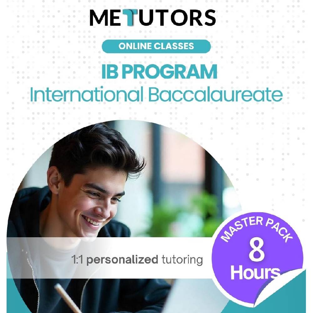 Metutors 1:1 Personalized Tutoring for IB Students, Master Pack 8 Hours Online , For All Subjects, Free 24/7 AI Assistant Access