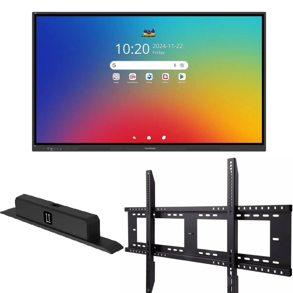 ViewSonic Bundle, Interactive Flat Panel 75 Inch, Wall Mount, Wifi