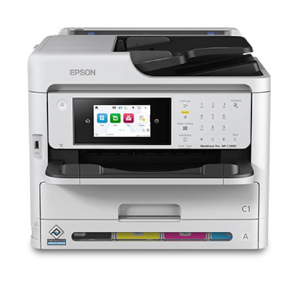 طابعة إبسون Work Force Pro WF-C5890 متعددة الوظائف بالألوان + مجموعة واحدة من الأحبار