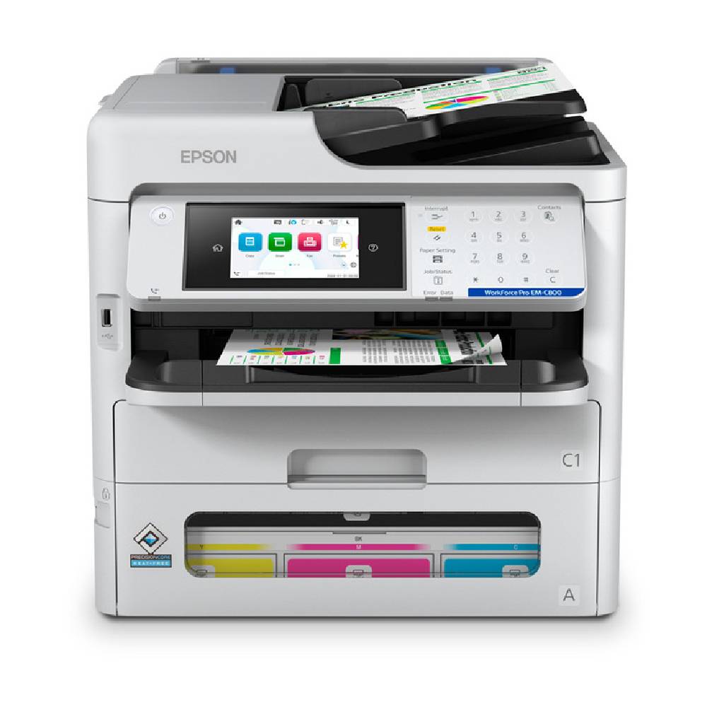 طابعة إبسون WorkForce Pro EM-C800 متعددة الوظائف بالألوان ومجموعة واحدة من الأحبار