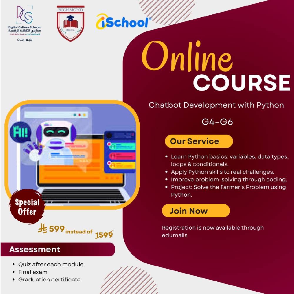 Chatpot Development Course With Python, For Grade 4 To Grade 6