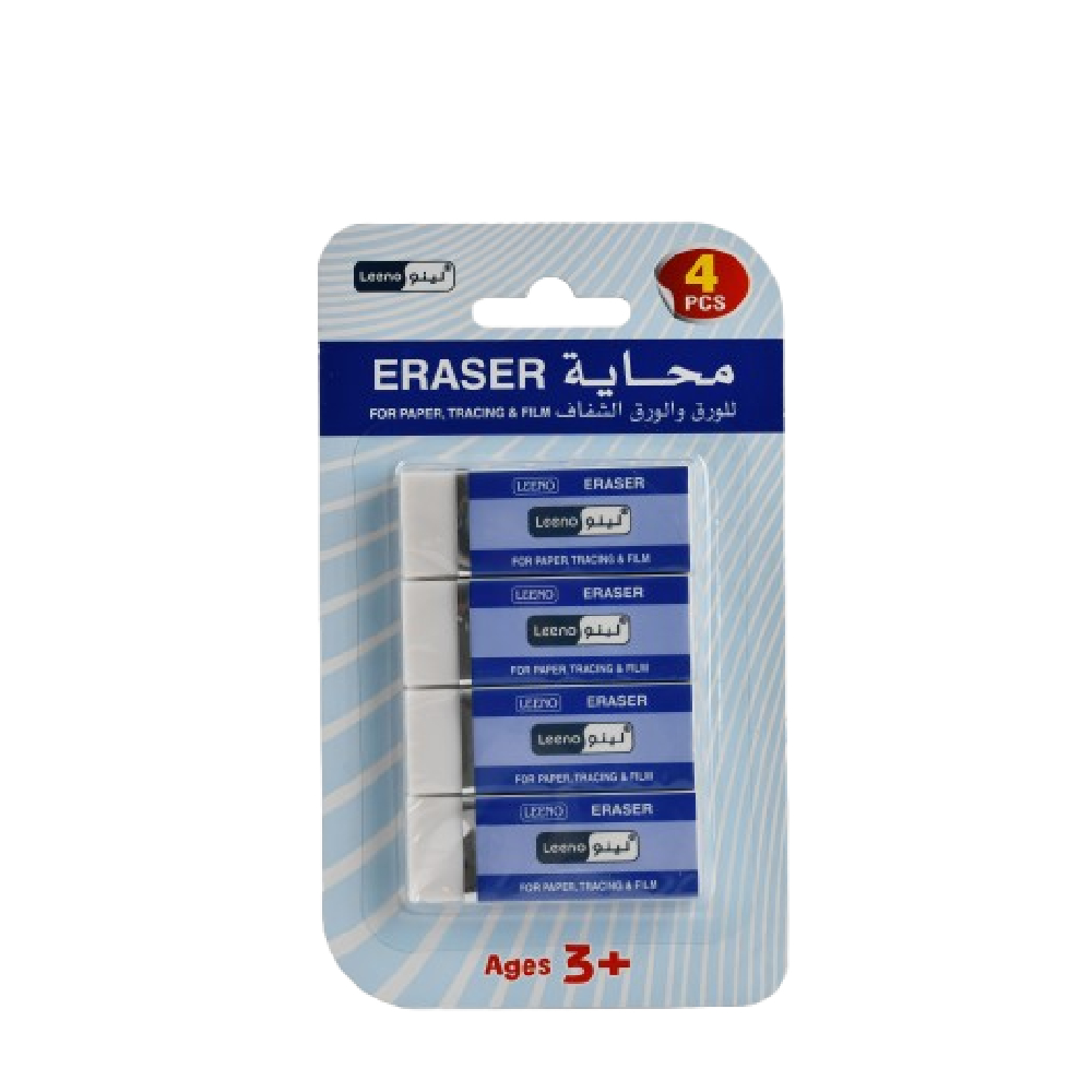 Leeno Rubber Eraser, 4 Pcs X 24 Card