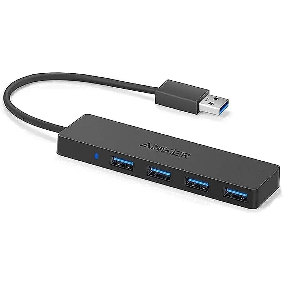 Anker Ultra Slim 4-Port USB 3.0 Data Hub 2ft, black