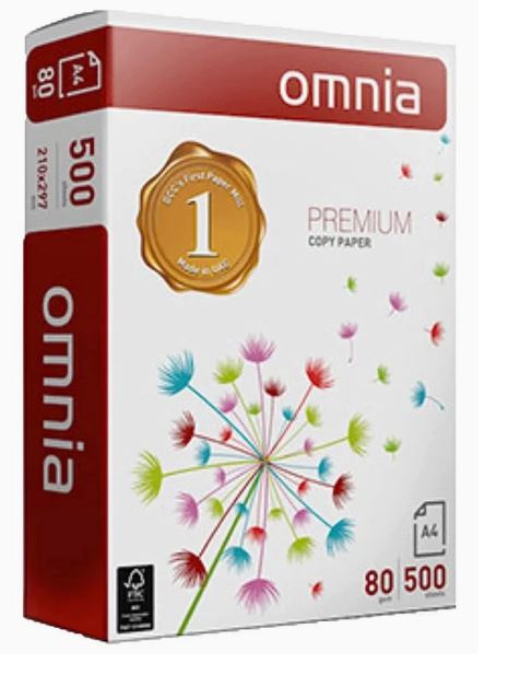 Omnia A4 Copy Paper, 80gm, 1 Ream, 500 Sheets