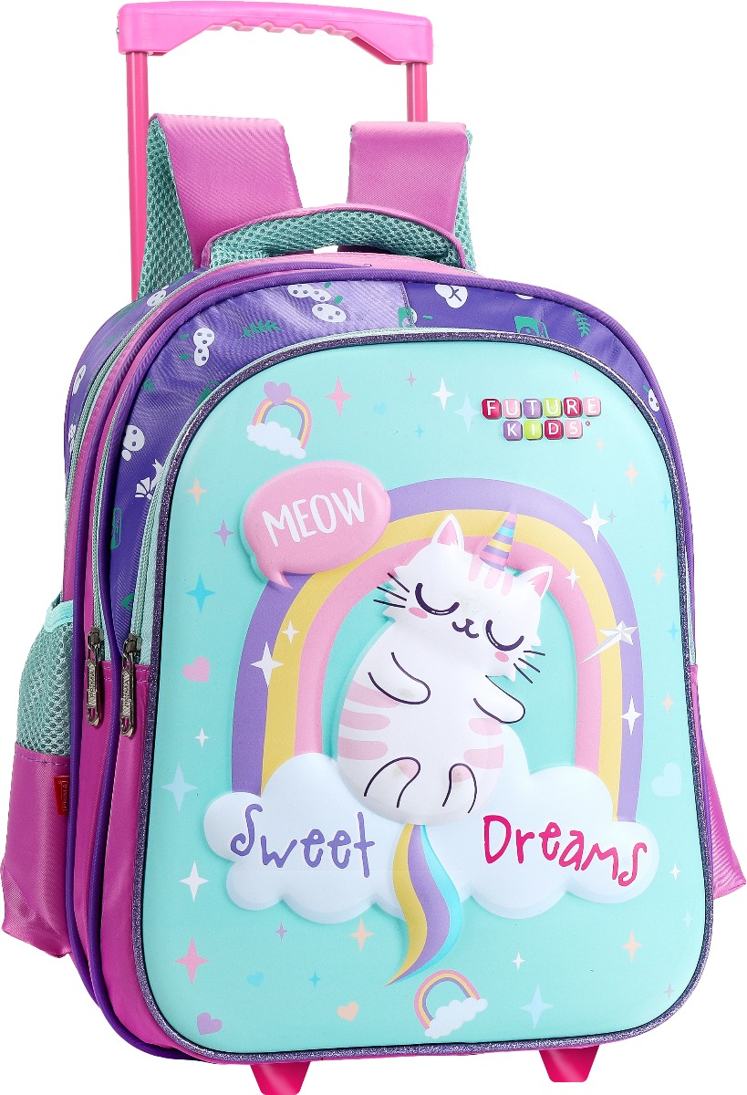 Prima Trolly Bag-3 Pocket - For Girls - 14 Inch - Kg