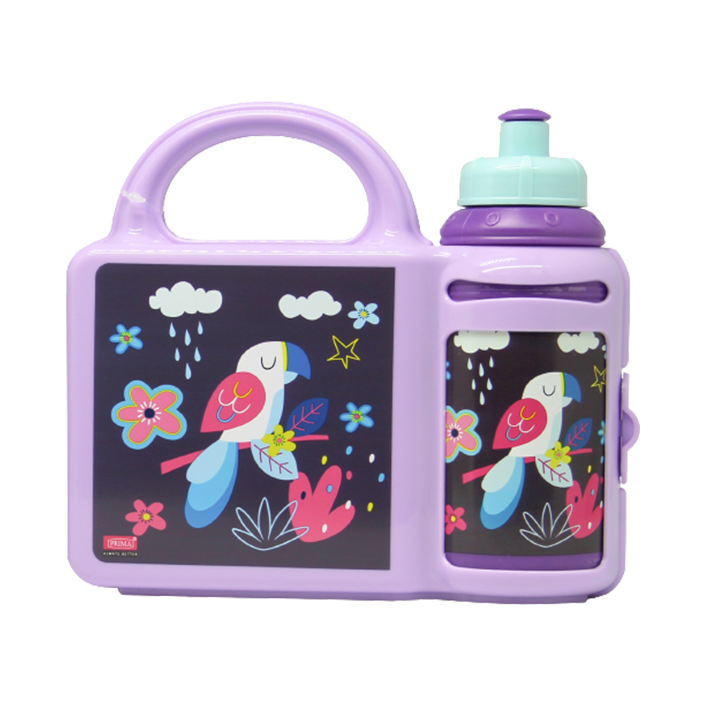 Prima Lunch Box & Bottle Set For Girl, Pink