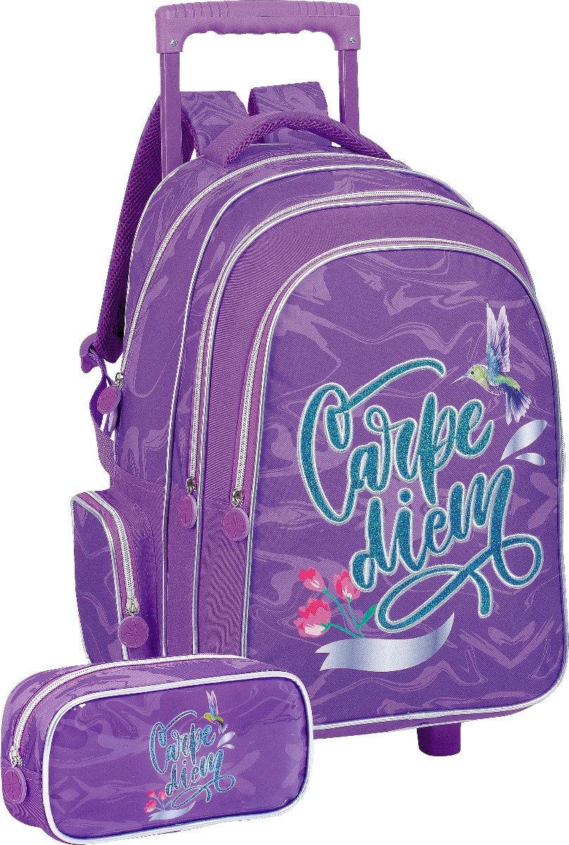 Prima Trolley Bag with Free Pencil Case- for Girls-18INCH