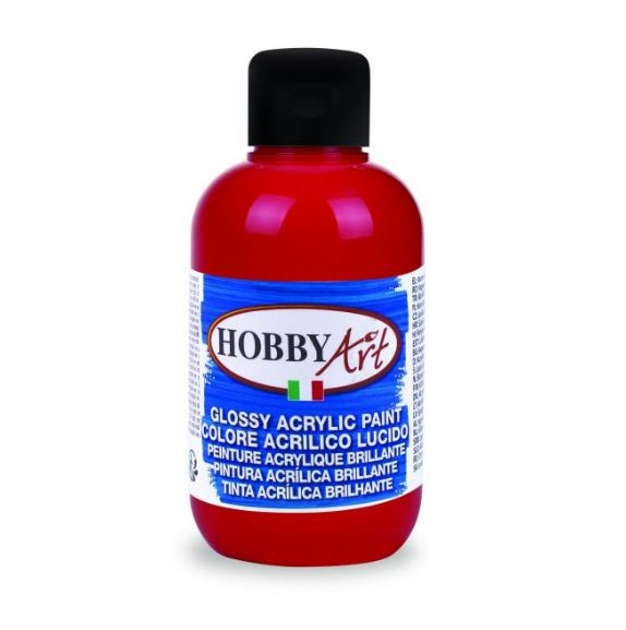 Hobby Art Glossy Acrylic Paint 500 ml - Carmine red